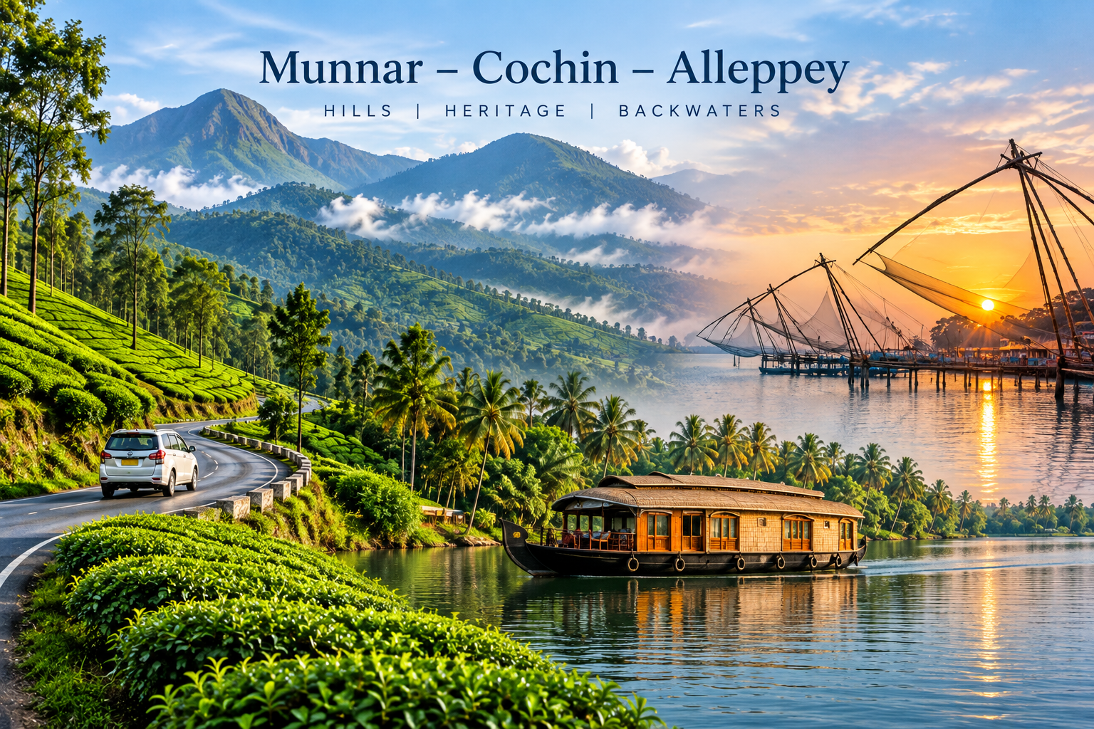 Munnar Cochin Alleppey Tour